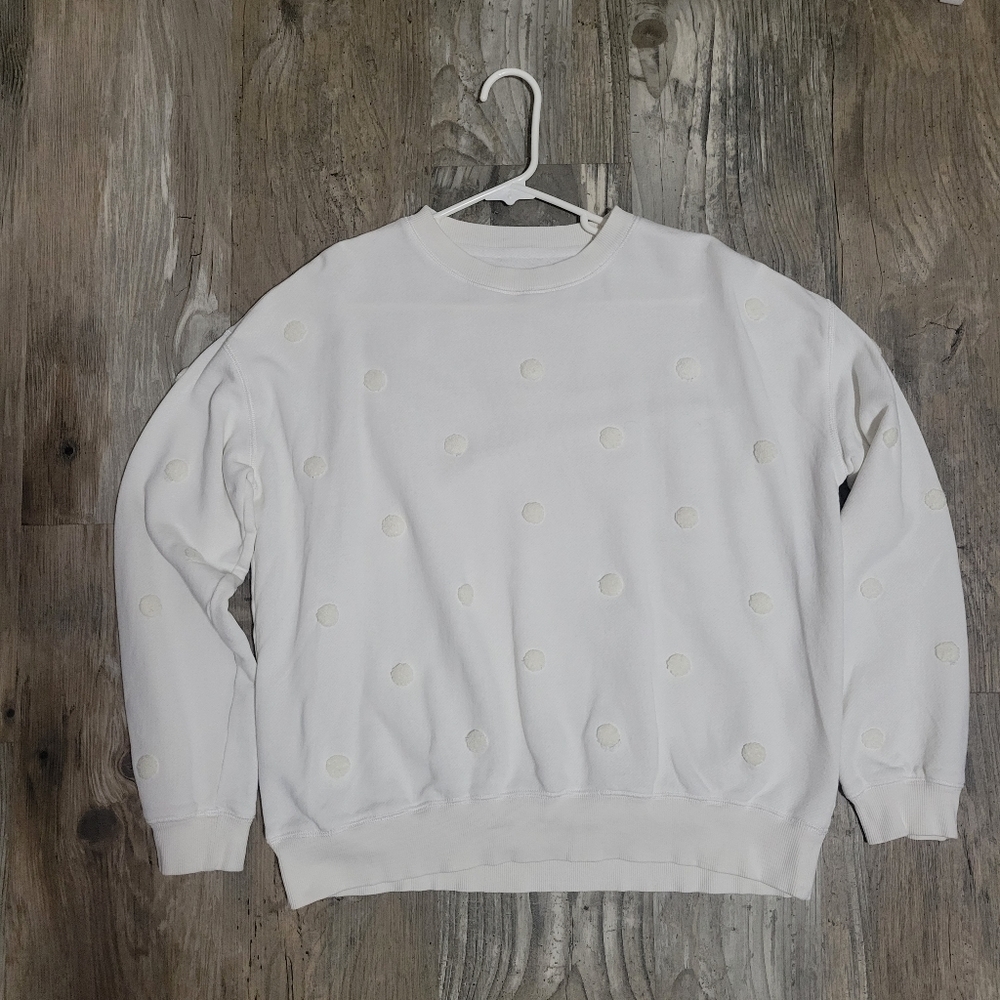 Lou & Grey sweatshirt type material with  cute polkadot textured details size m